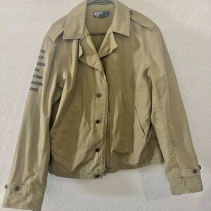 Ralph Lauren Polo 40s Style WW2 M41 Army Field Jacket Large Embroidery Art Coat